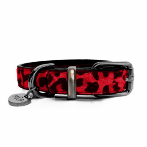 collier en Cuir Panthère Rouge