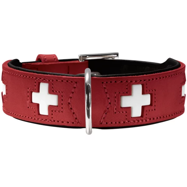 Collier Swiss en Cuir Rouge