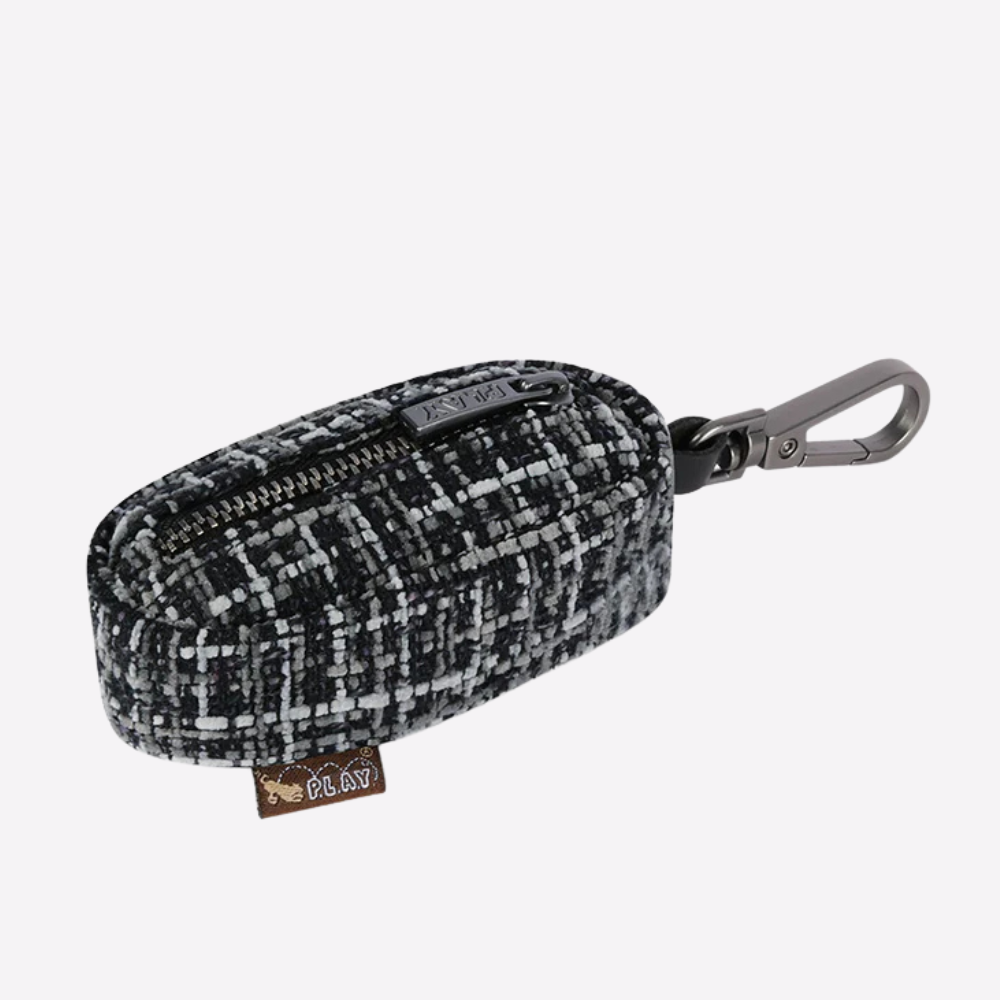 distributeur-de-sacs-a-crottes-en-tissu-tweed-noir-et-gris-pet-play