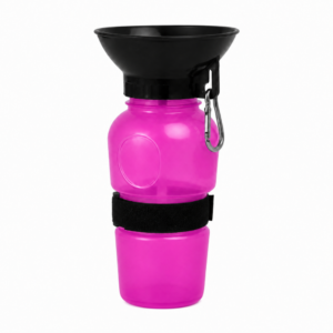 gourde-rose-pour-chien-avec-bol-integre