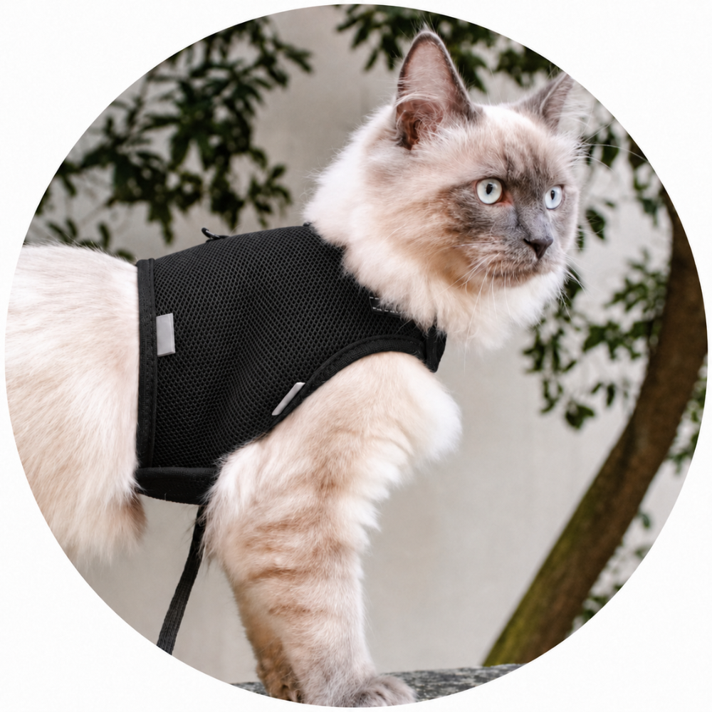 harnais-noir-doux-pour-chat-avec-laisse-assortie-3 harnais-noir-doux-pour-chat-avec-laisse-assortie
