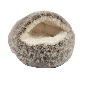 bulle-douillette-pour-chat-couchage-poilu-beige
